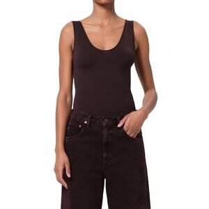 NEW AGOLDE sleeveless tora bodysuit in chocolate